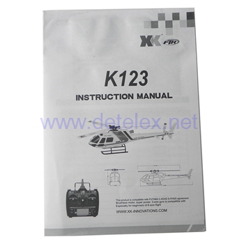 XK-K123 AS350 wltoys V931 helicopter parts instruction sheet for XK-K123